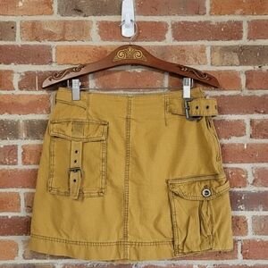 Free People Mustard Cargo Mini Skirt Utility Belted Size 4